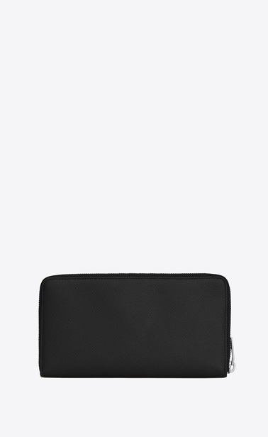 zip around wallet in grain de poudre embossed leather